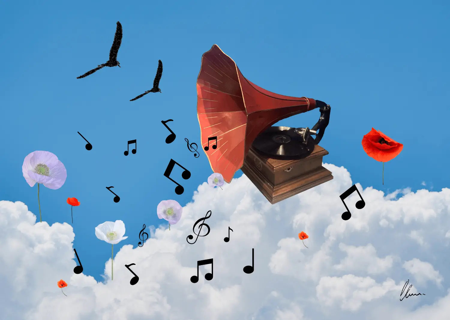Ilustración musical para decorar paredes